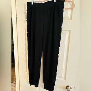 Black Pants with Pearl Accents